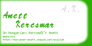 anett kercsmar business card